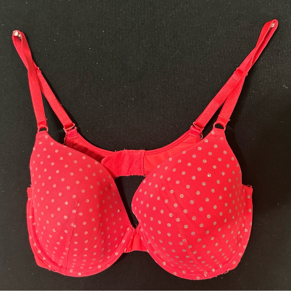 Victoria’s Secret brand Reddish Pink polka dot bra size 34D